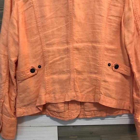 J. Jill ⚜️ Orange Creamsicle Linen Jacket - Picture 5 of 10